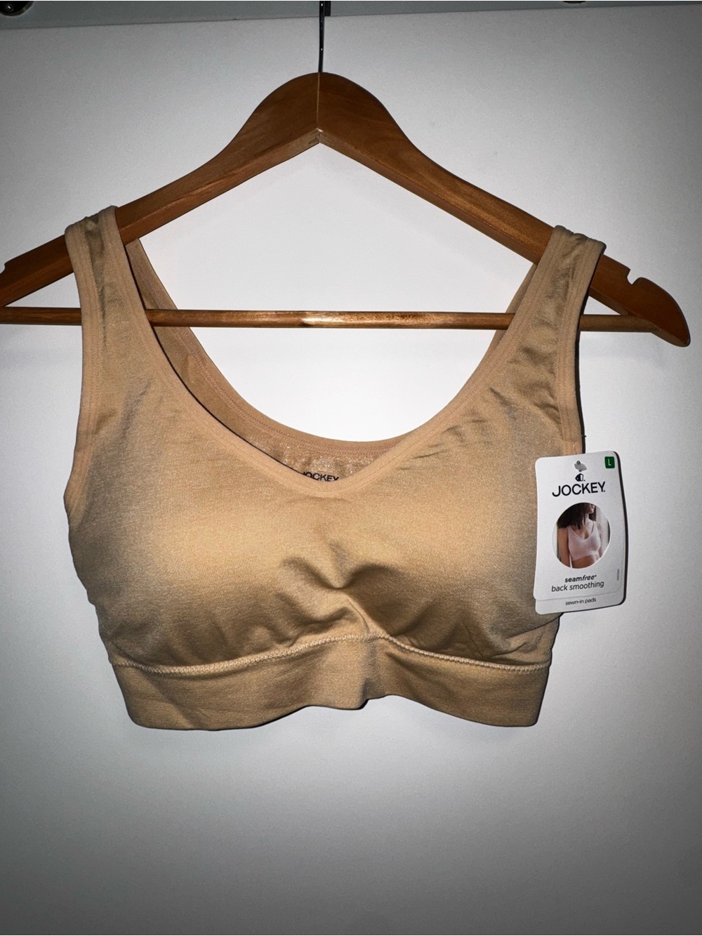 Jockey Seamfree Back Smoothing Bra Size L, sewn-in pads / Beige - A596550